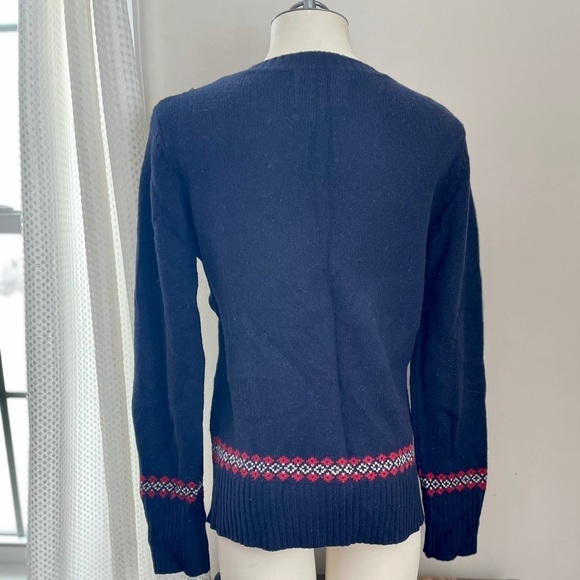 Cambridge Dry Goods Navy Snowflake Sweater L - Picture 6 of 9